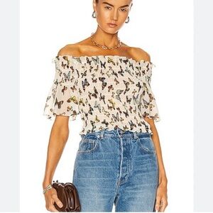 LAGENCE Bexley Butterfly Parchment
Flutter Off Shoulder Top